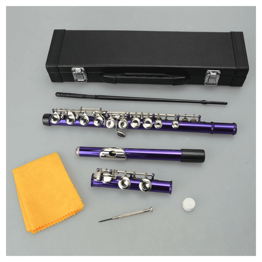 image-Cupronickel C 16 Closed Holes Concert Band Flute Purple