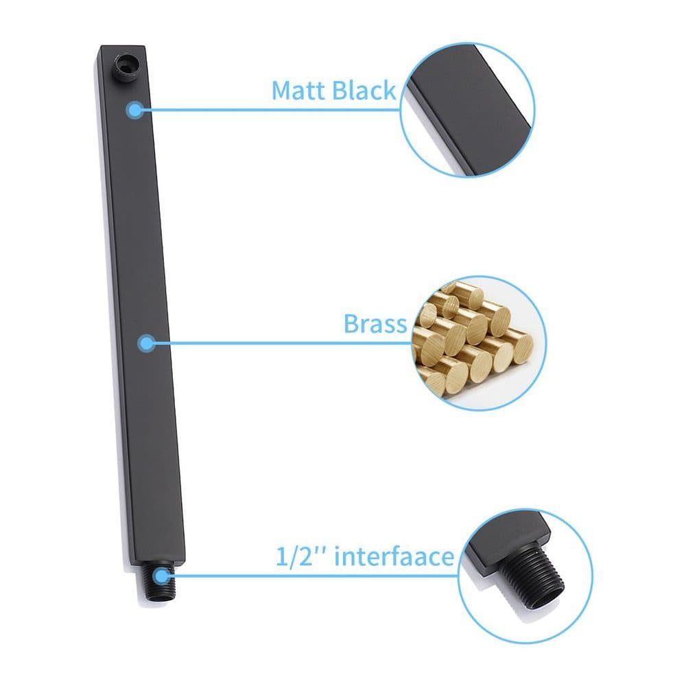 image-Rain Mixer Shower Faucet Set with Waterfall Tub Spout 10 inch Square Rainfall Shower Head with Handheld Spray Matte Black Wall Mounted Pressure Balance Rough-in Valve and Trim Included