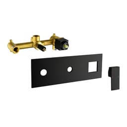 image-Brass Matte Black Shower Faucet Set Shower System 10 Inch Rainfall Shower Head with Handheld Sprayer Bathroom Luxury Rain Mixer Combo