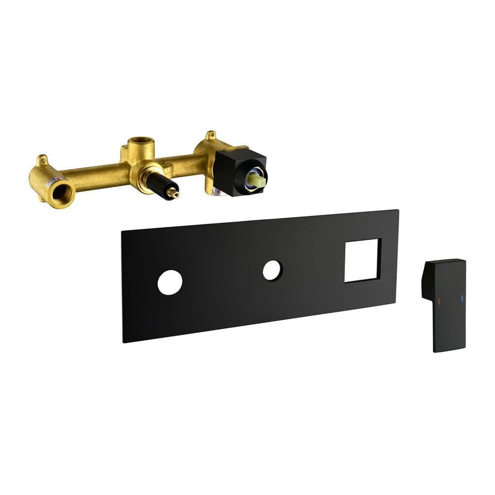 image-Brass Matte Black Shower Faucet Set Shower System 10 Inch Rainfall Shower Head with Handheld Sprayer Bathroom Luxury Rain Mixer Combo