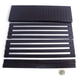 image-90cm Strip Pattern 3 Tiers Bamboo Stool Shoe Rack Coffee