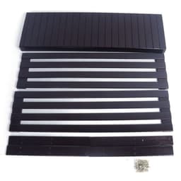 image-90cm Strip Pattern 3 Tiers Bamboo Stool Shoe Rack Coffee