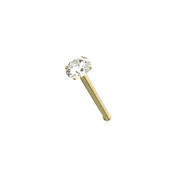 image-14ct Solid Gold Colorful Crystal Jewelled Ball End Nose Pin Nose Stud