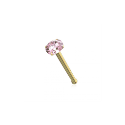 image-14ct Solid Gold Colorful Crystal Jewelled Ball End Nose Pin Nose Stud