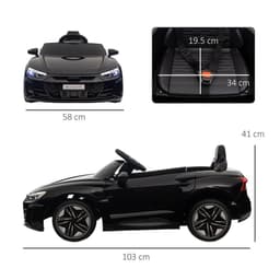 image-HOMCOM Audi RS e-tron GT Licensed 12V Kids Electric Ride on W/ Remote, Black