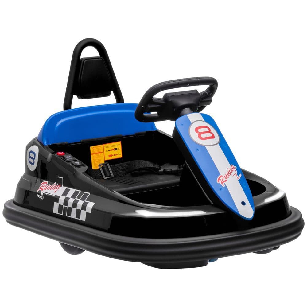 image-HOMCOM 6V Kids Bumper Car, 360-Degree Rotation Waltzer Car w/ 2 Speeds - Black
