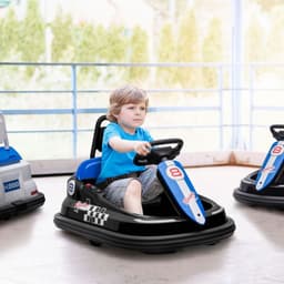 image-HOMCOM 6V Kids Bumper Car, 360-Degree Rotation Waltzer Car w/ 2 Speeds - Black
