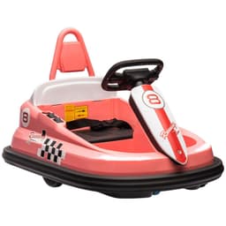 image-HOMCOM 6V Kids Bumper Car, 360-Degree Rotation Waltzer Car w/ 2 Speeds - Pink