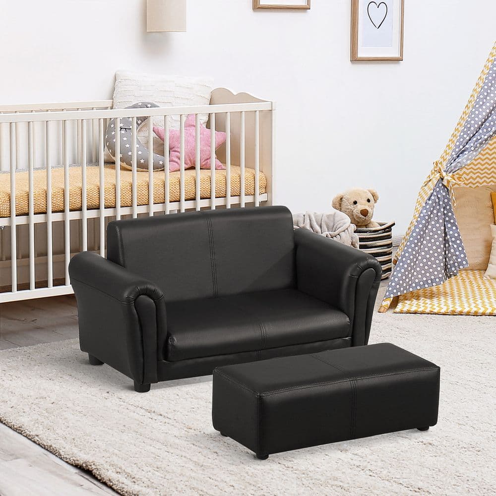 image-Kids Childrens Sofa Set 2 Seater Seat Furniture Armchair Boys Girls Footstool