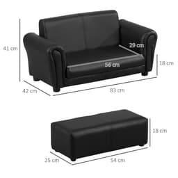 image-Kids Childrens Sofa Set 2 Seater Seat Furniture Armchair Boys Girls Footstool