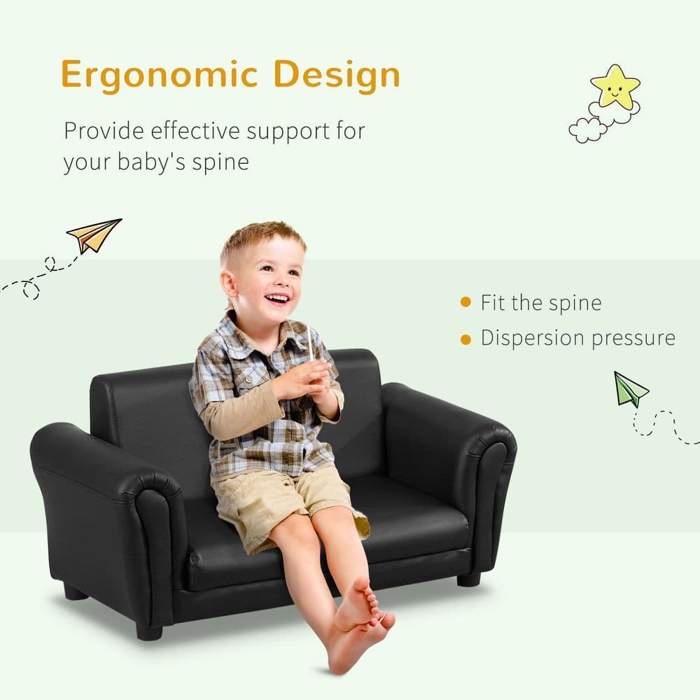 image-Kids Childrens Sofa Set 2 Seater Seat Furniture Armchair Boys Girls Footstool