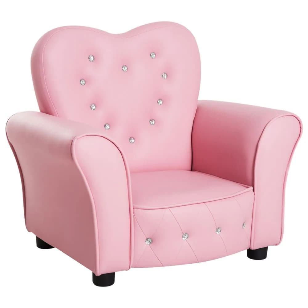 image-Kids Toddler Sofa Children Armchair Seating Chair Relax Girl Princess Pink