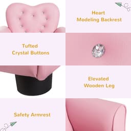 image-Kids Toddler Sofa Children Armchair Seating Chair Relax Girl Princess Pink