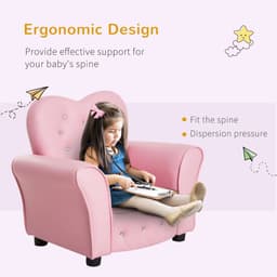 image-Kids Toddler Sofa Children Armchair Seating Chair Relax Girl Princess Pink