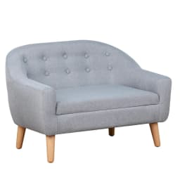 image-Kids Mini Sofa Children Armchair Seating Chair Bedroom Playroom Furniture Grey