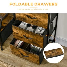 image-HOMCOM Industrial 3 Drawers Storage Cabinet w/ Display Shelves for Living Room