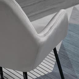 image-Modern Accent Chair Velvet-Feel Upholstered Lounge Armchair Metal Base Grey