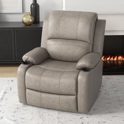 image-HOMCOM Recliner Armchair for Living Room, Recliner Chair with Cup Holder