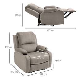 image-HOMCOM Recliner Armchair for Living Room, Recliner Chair with Cup Holder