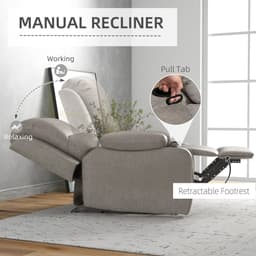 image-HOMCOM Recliner Armchair for Living Room, Recliner Chair with Cup Holder