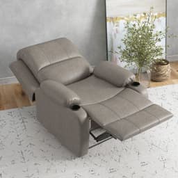 image-HOMCOM Recliner Armchair for Living Room, Recliner Chair with Cup Holder