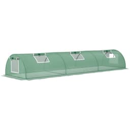 image-Outsunny PE Mini Greenhouse, 3m Portable Tunnel Green House with 5 Mesh Windows
