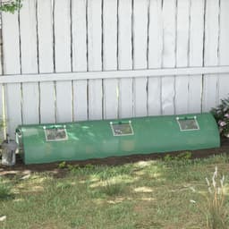 image-Outsunny PE Mini Greenhouse, 3m Portable Tunnel Green House with 5 Mesh Windows