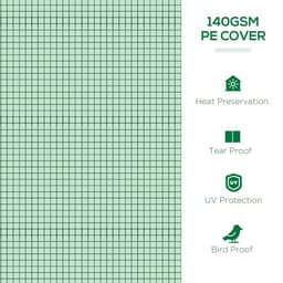image-Outsunny PE Mini Greenhouse, 3m Portable Tunnel Green House with 5 Mesh Windows
