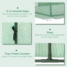 image-Outsunny PE Mini Greenhouse, 3m Portable Tunnel Green House with 5 Mesh Windows