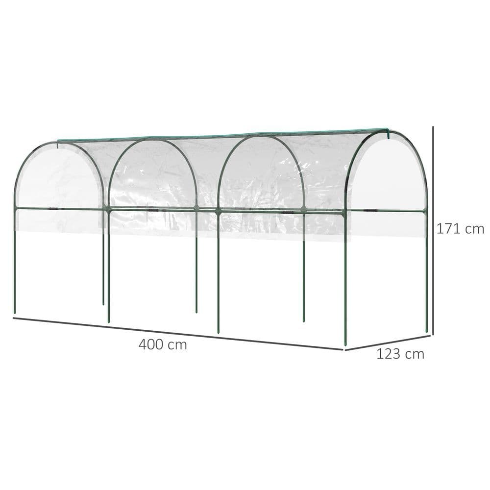 image-Outsunny Tomato Greenhouse with Top Tap, Pointed Bottom and Guy Ropes, Clear