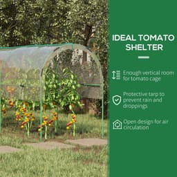 image-Outsunny Tomato Greenhouse with Top Tap, Pointed Bottom and Guy Ropes, Clear