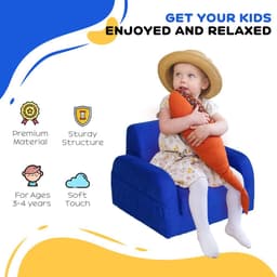 image-2 In 1 Kids Sofa Armchair Chair Fold Out Flip Open Baby Bed Couch Toddler Sofa