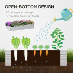 image-Outsunny Raised Garden Bed Planter Box with Greenhouse, Large Window, Green