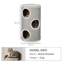 image-Cat Barrel Kitten Tree Tower for Indoor Cats, Covered with Sisal, Cosy Platform