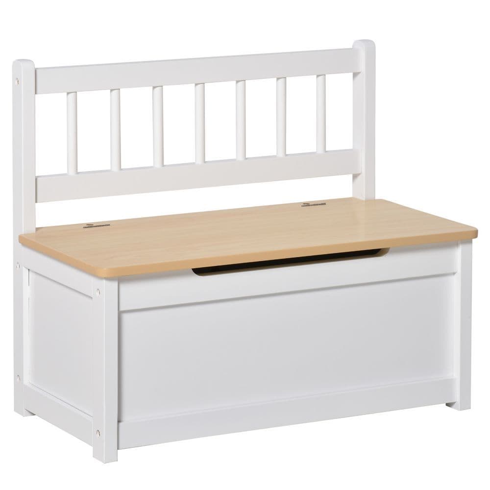 image-2 In 1 Wooden Toy Box, Kids Seat Bench Storage Chest, 60 x 30 x 50cm