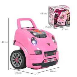 image-Kids Truck Engine Toy Set w/ Horn Light Car Key Age 3-5 Years, Pink