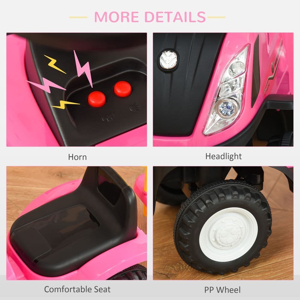 image-Sliding Car w/Horn No Power Storage Indoor & Outdoor for 12-36 Months Pink