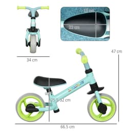 image-8" Baby Balance Bike w/ Adjustable Seat, Puncture-Free EVA Wheels - Green