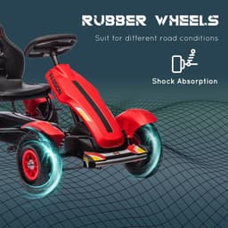 image-Children Pedal Go Kart w/ Adjustable Seat, Inflatable Tyres, Handbrake - Red
