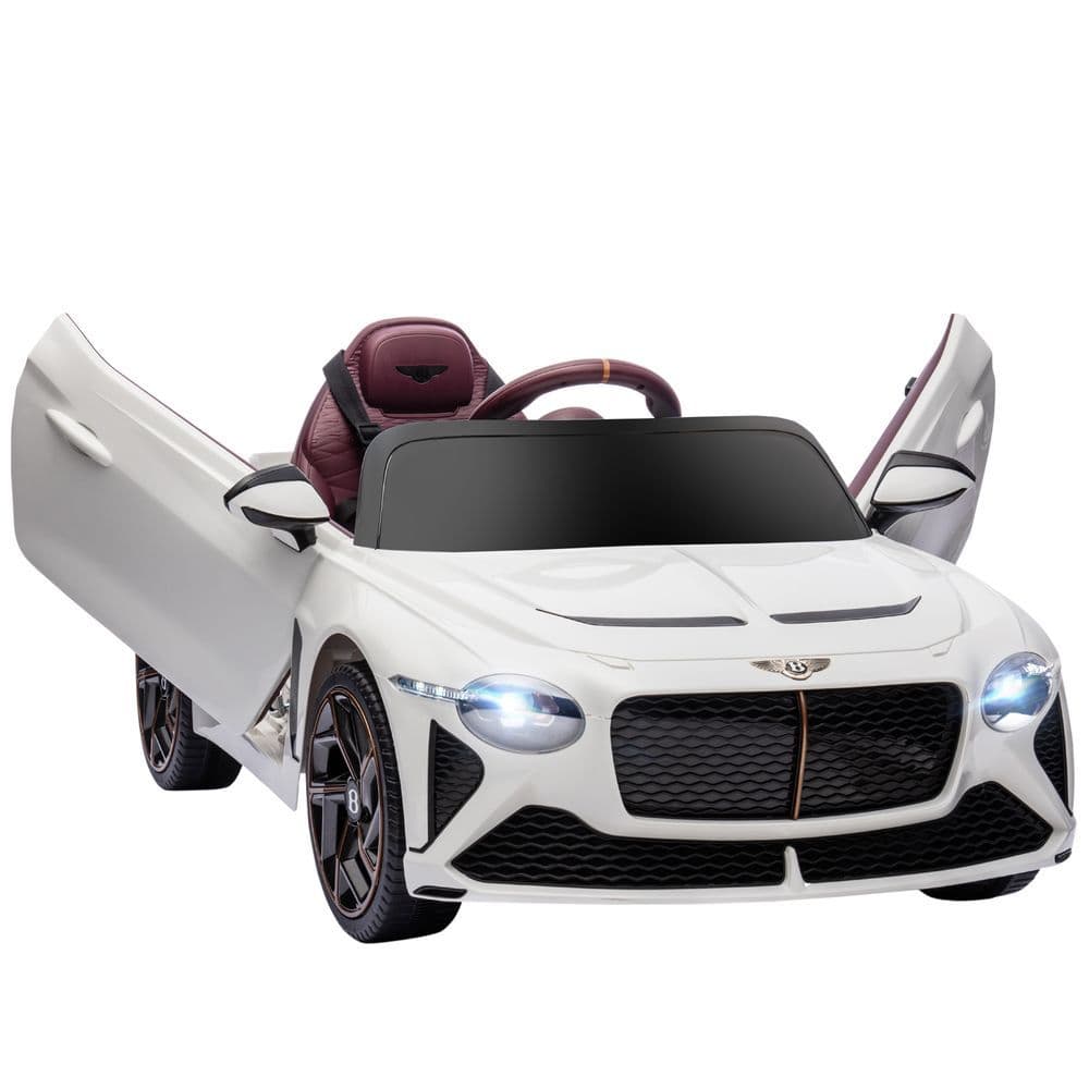 image-Bentley Bacalar Licensed 12V Kids Electric Car w/ Portable Battery - White