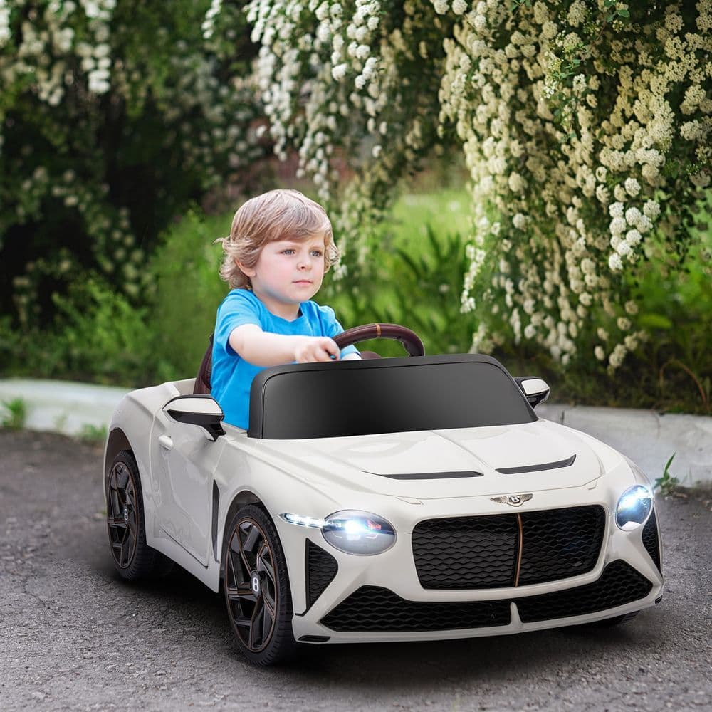 image-Bentley Bacalar Licensed 12V Kids Electric Car w/ Portable Battery - White