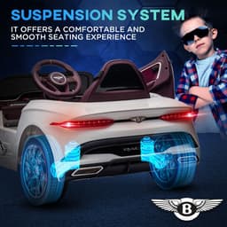 image-Bentley Bacalar Licensed 12V Kids Electric Car w/ Portable Battery - White