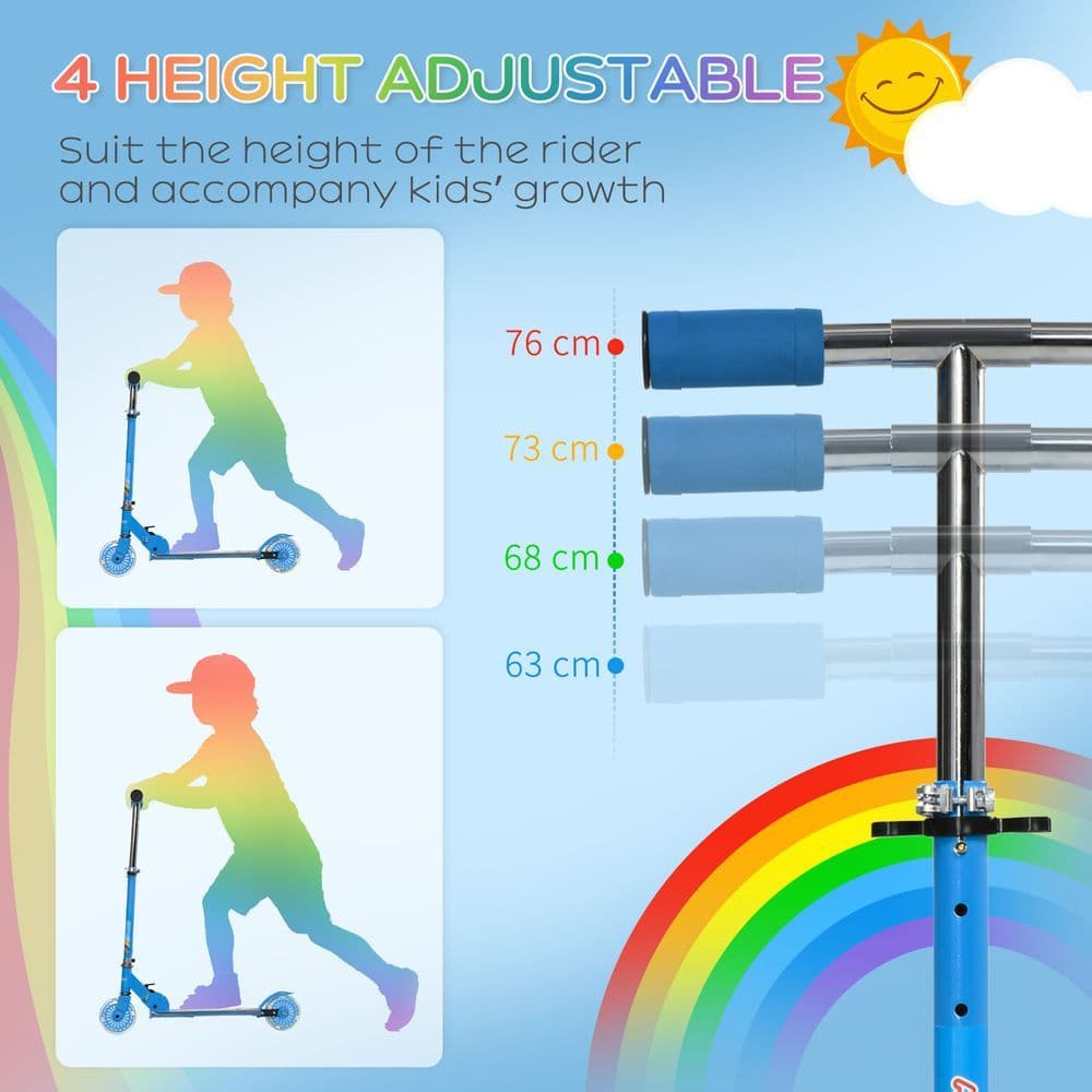 image-Scooter for kids Aged 3-7 Years w/ Lights, Music, Adjustable Height - Blue