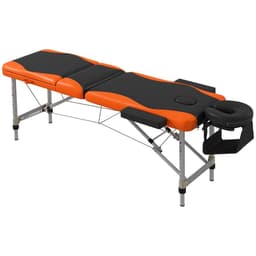 image-HOMCOM Portable Massage Table Beauty Therapy Couch Bed Spa Aluminum Orange