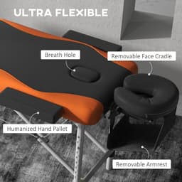 image-HOMCOM Portable Massage Table Beauty Therapy Couch Bed Spa Aluminum Orange