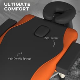 image-HOMCOM Portable Massage Table Beauty Therapy Couch Bed Spa Aluminum Orange
