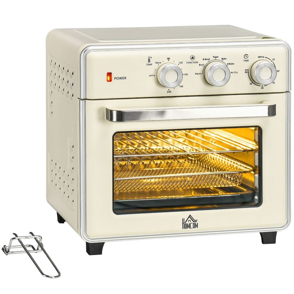 image-HOMCOM 7-in-1 Toaster Oven 4-Slice w/ 60-min Timer Adjustable Thermostat 1400W