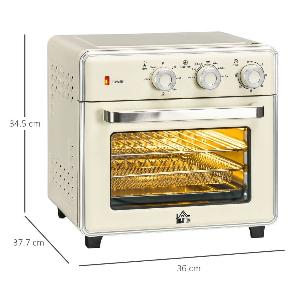 image-HOMCOM 7-in-1 Toaster Oven 4-Slice w/ 60-min Timer Adjustable Thermostat 1400W