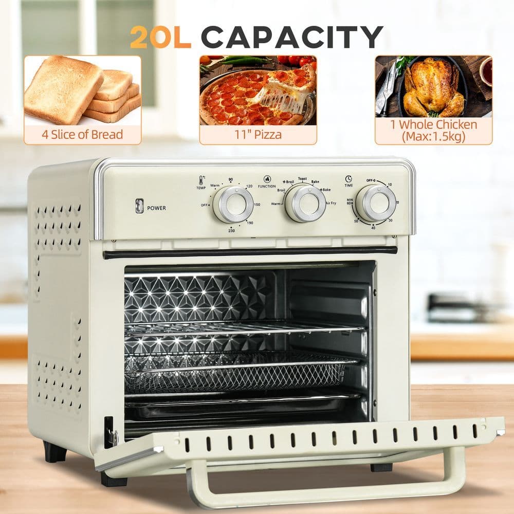 image-HOMCOM 7-in-1 Toaster Oven 4-Slice w/ 60-min Timer Adjustable Thermostat 1400W