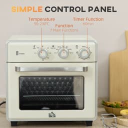 image-HOMCOM 7-in-1 Toaster Oven 4-Slice w/ 60-min Timer Adjustable Thermostat 1400W